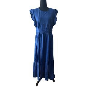 CYNTHIA ROWLEY Blue Linen Maxi Dress Size Medium